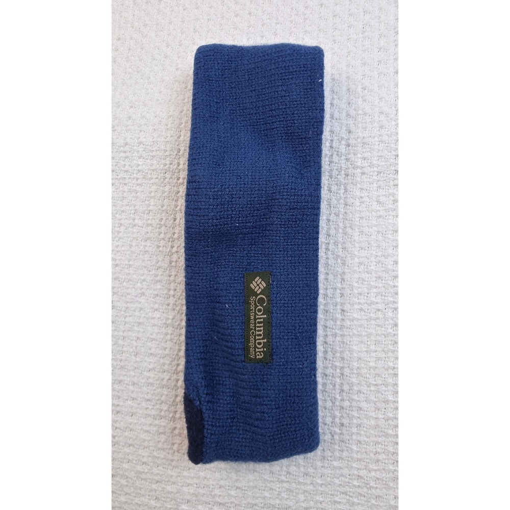Columbia Wool Headband OS Blue Fleece Lined Ear Warmer Excellent